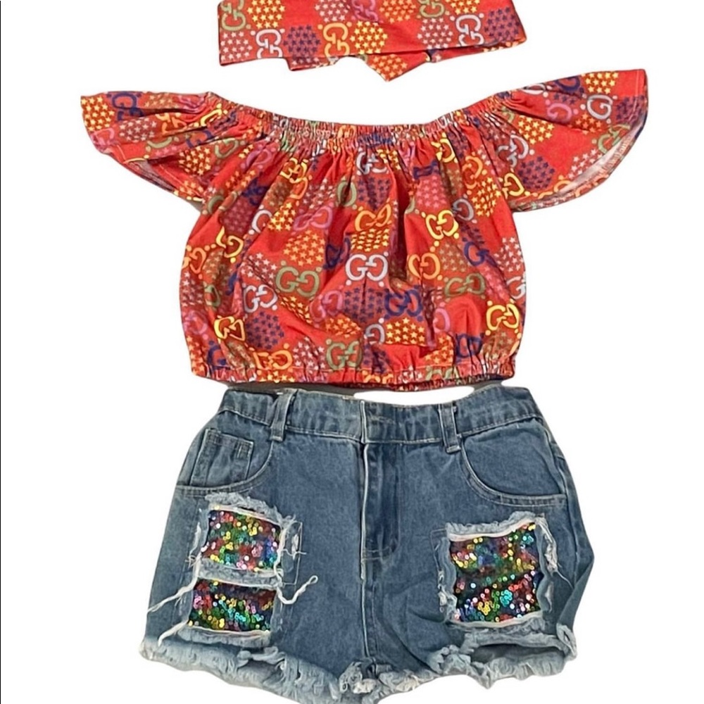 3 piece Chanel toddler outfit 5t and 6t left
